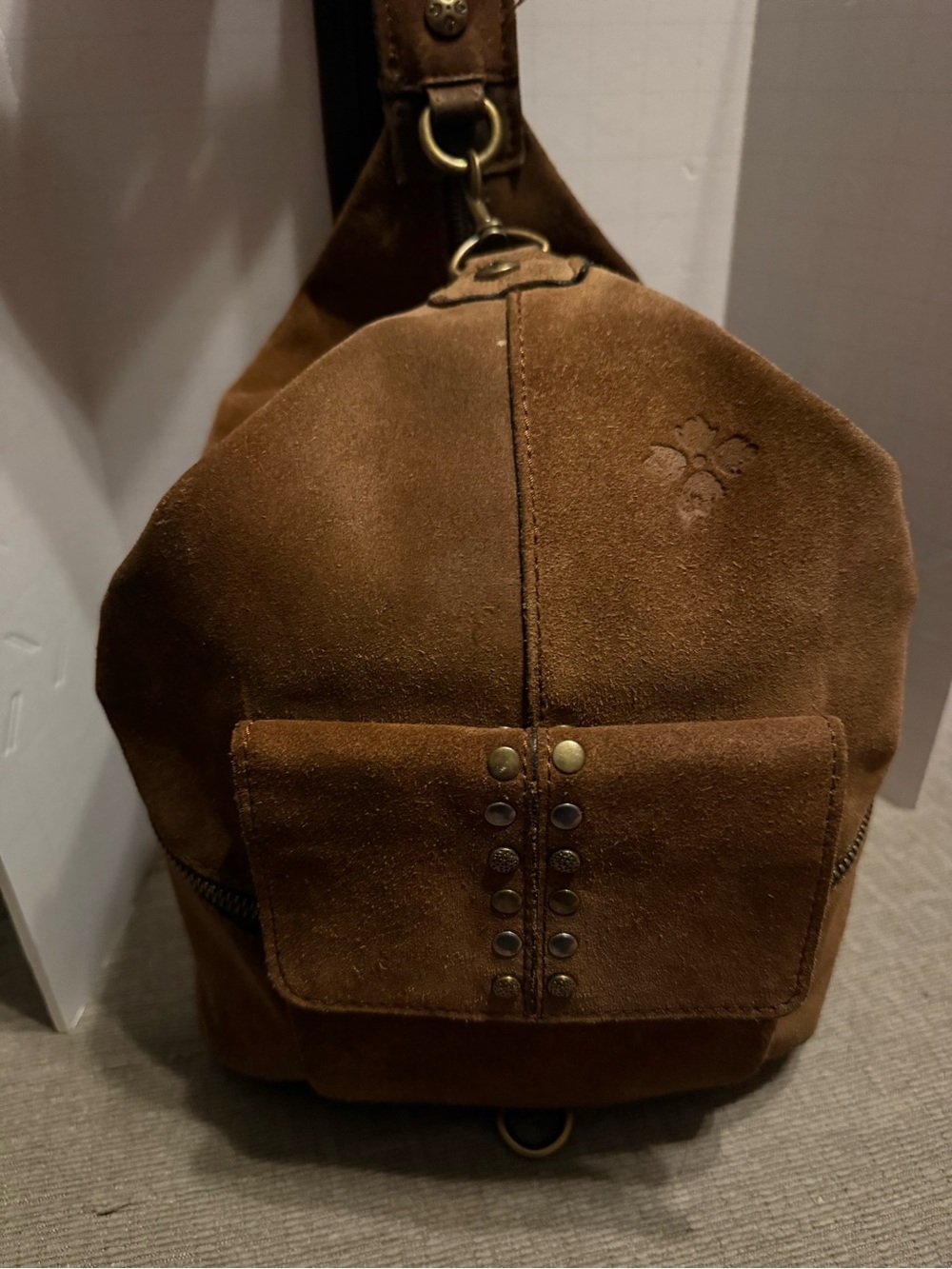 Patricia Nash Burnished Leather Suede Cognac Casape Backpack Brown/Cognac
